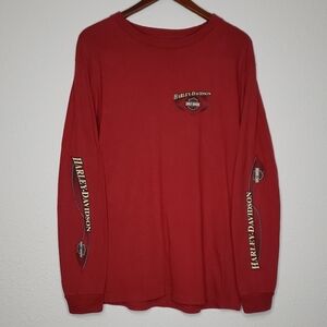 Vintage Harley Davidson Mens Motorcycles Long Sleeve Shirt Size L Logo USA Biker